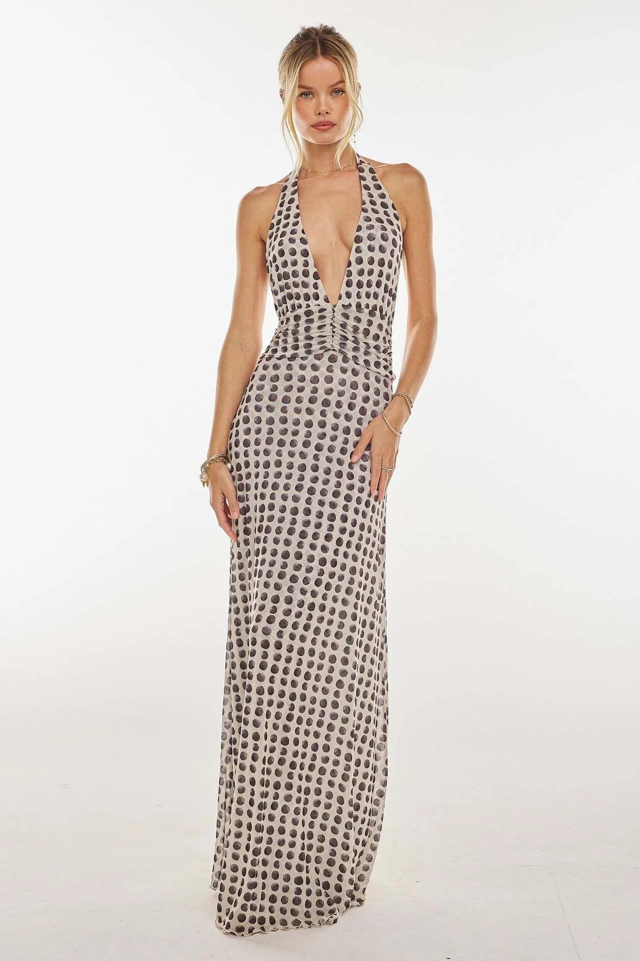 Camoni — Vestido Maxi com Estampado às Bolinhas