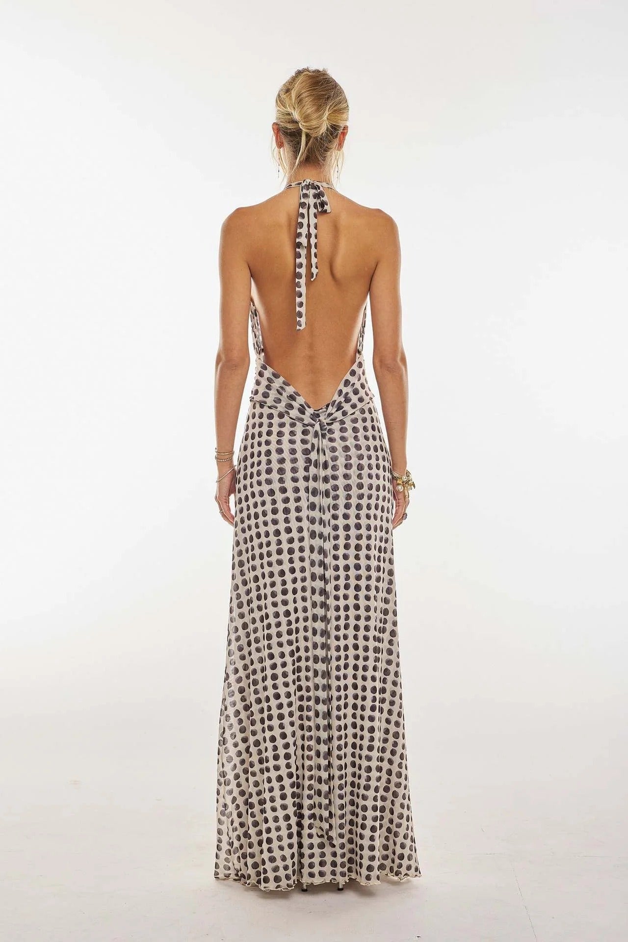 Camoni — Vestido Maxi com Estampado às Bolinhas