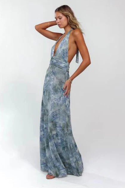 Camoni — Vestido Maxi com Estampado às Bolinhas