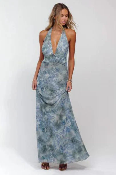 Camoni — Vestido Maxi com Estampado às Bolinhas