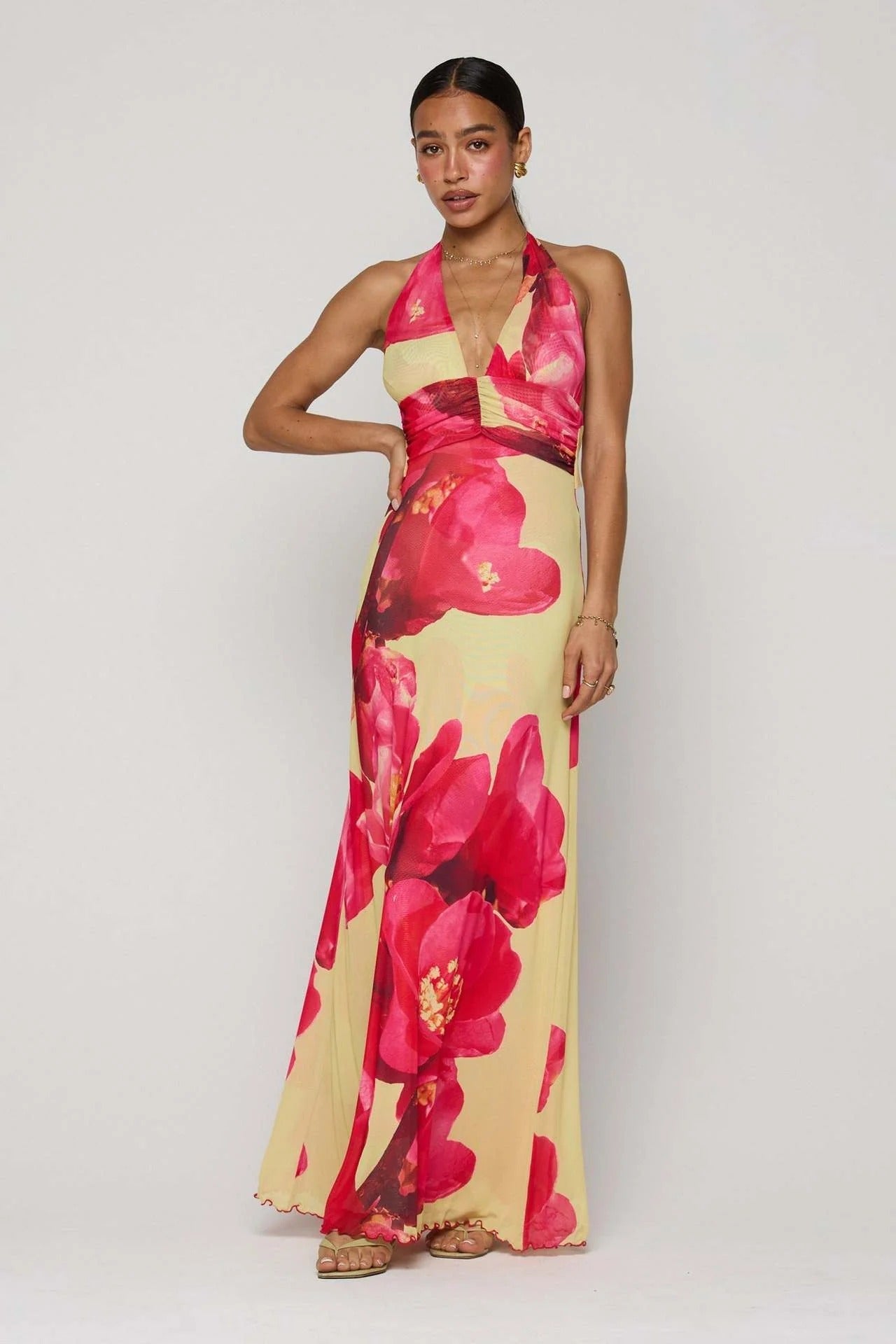 Camoni — Vestido Maxi com Estampado às Bolinhas