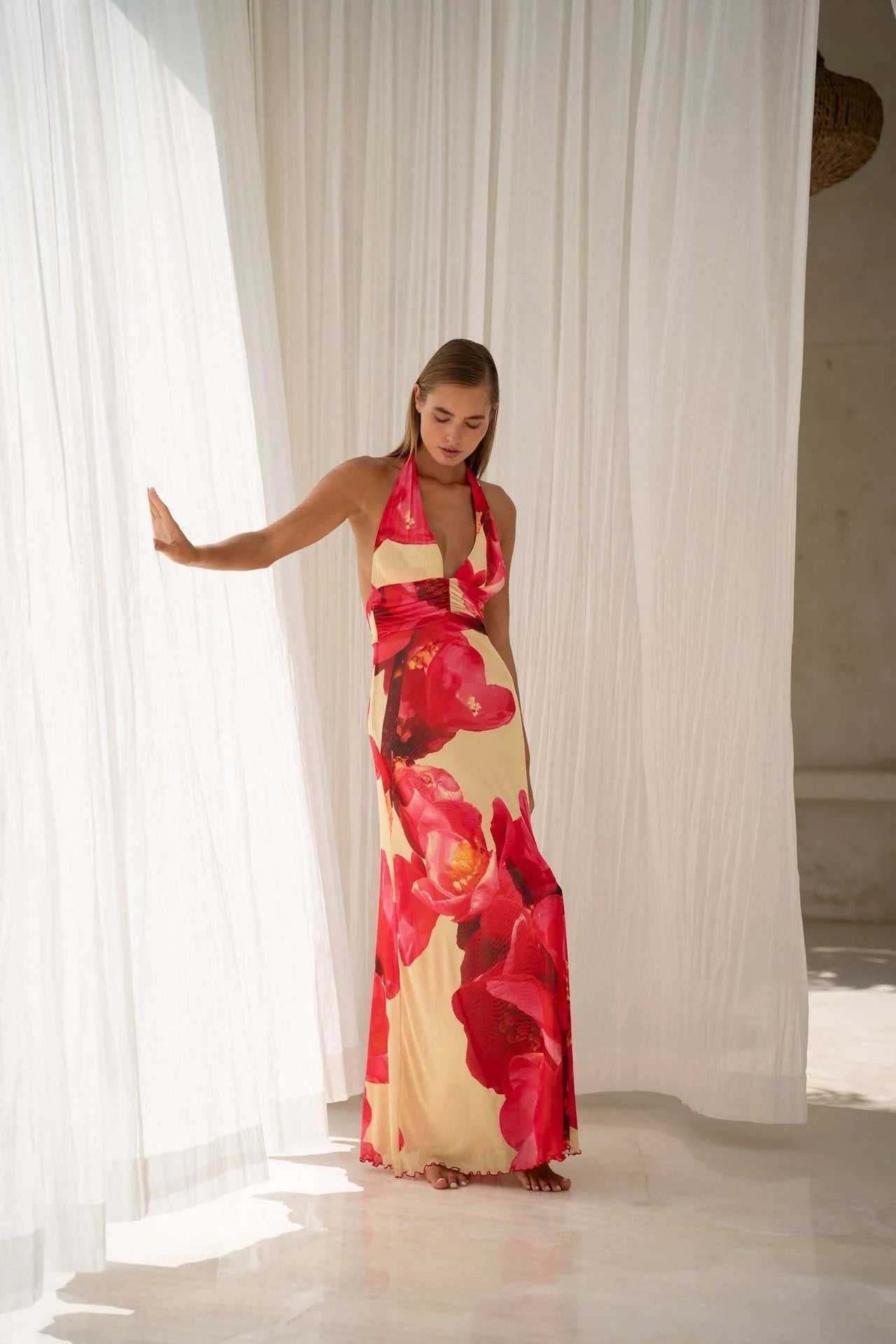 Camoni — Vestido Maxi com Estampado às Bolinhas