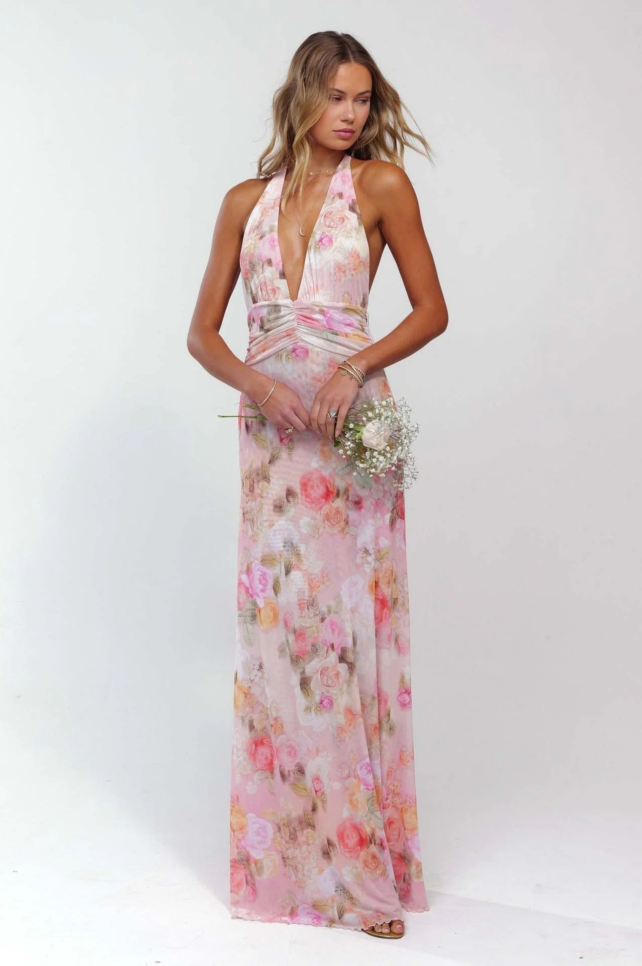Camoni — Vestido Maxi com Estampado às Bolinhas