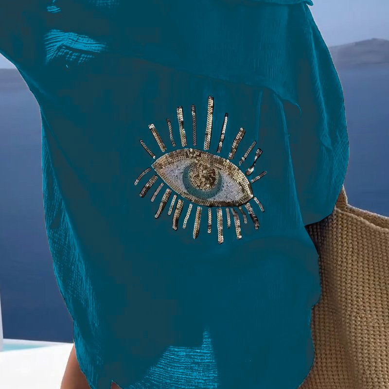Violet™ Camisa oversize de algodão Horus