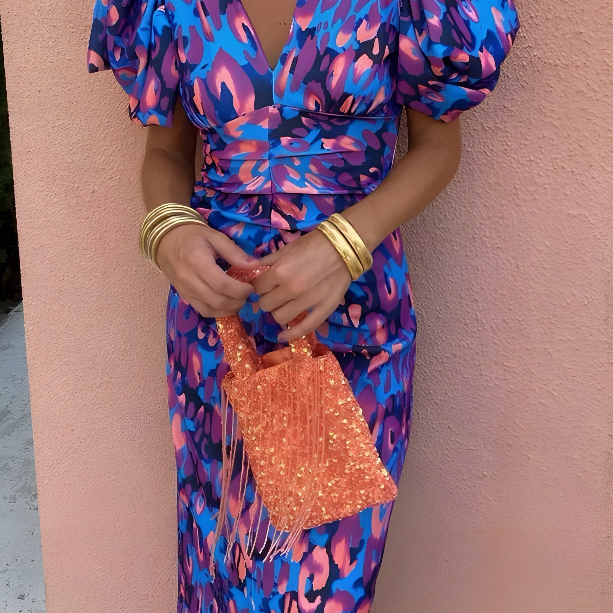 Tora - Vestido com mangas plissadas para Mulher