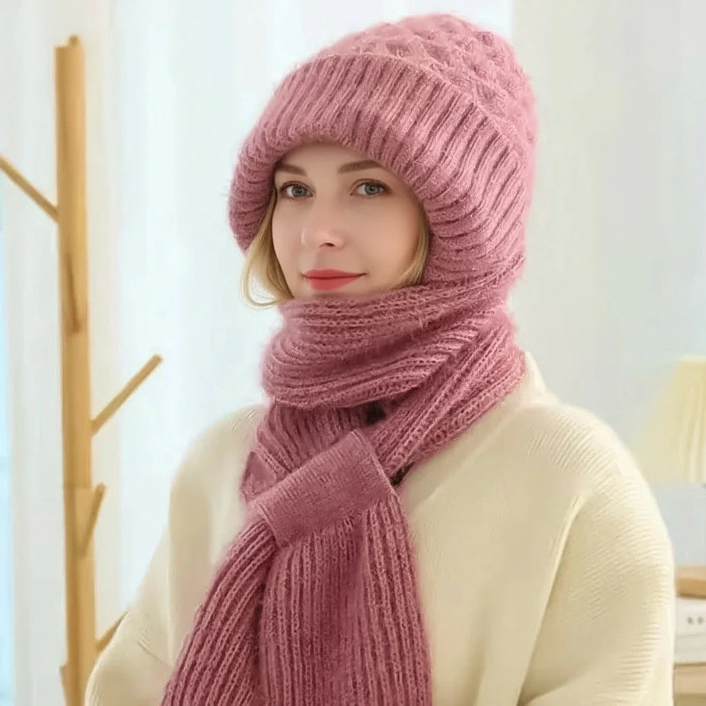Polar — Gorro e cachecol corta-vento forrados em polar