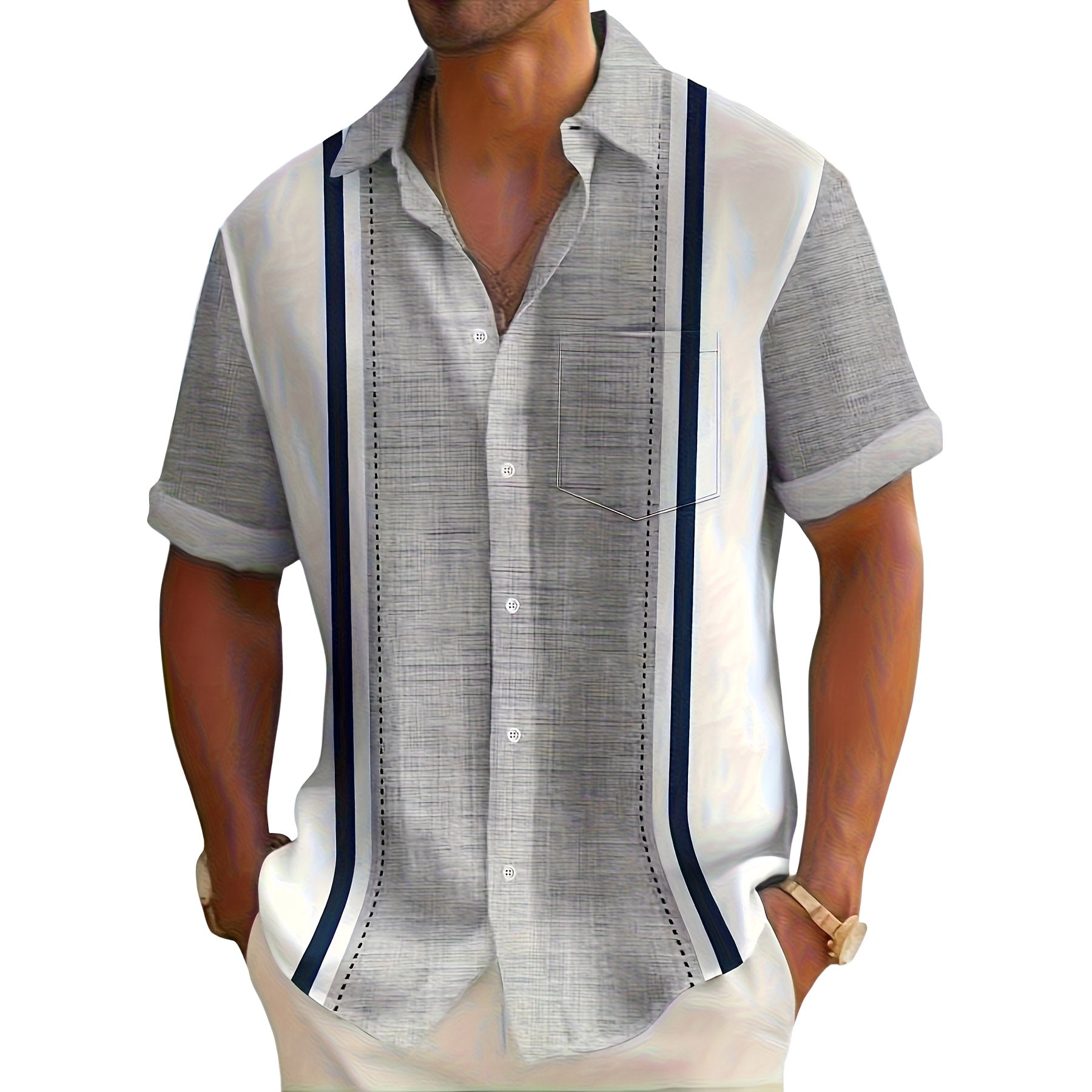 Stijn — Camisa de resort às riscas