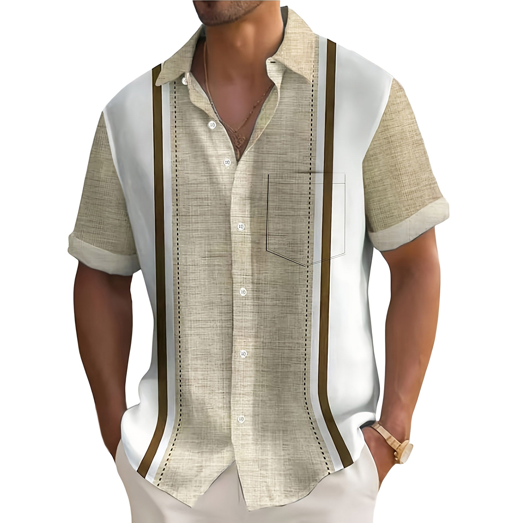 Stijn — Camisa de resort às riscas