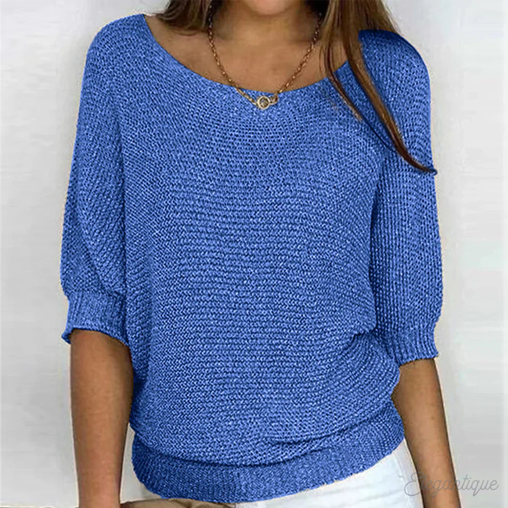 Luigia | Camisola elegante de malha entrançada