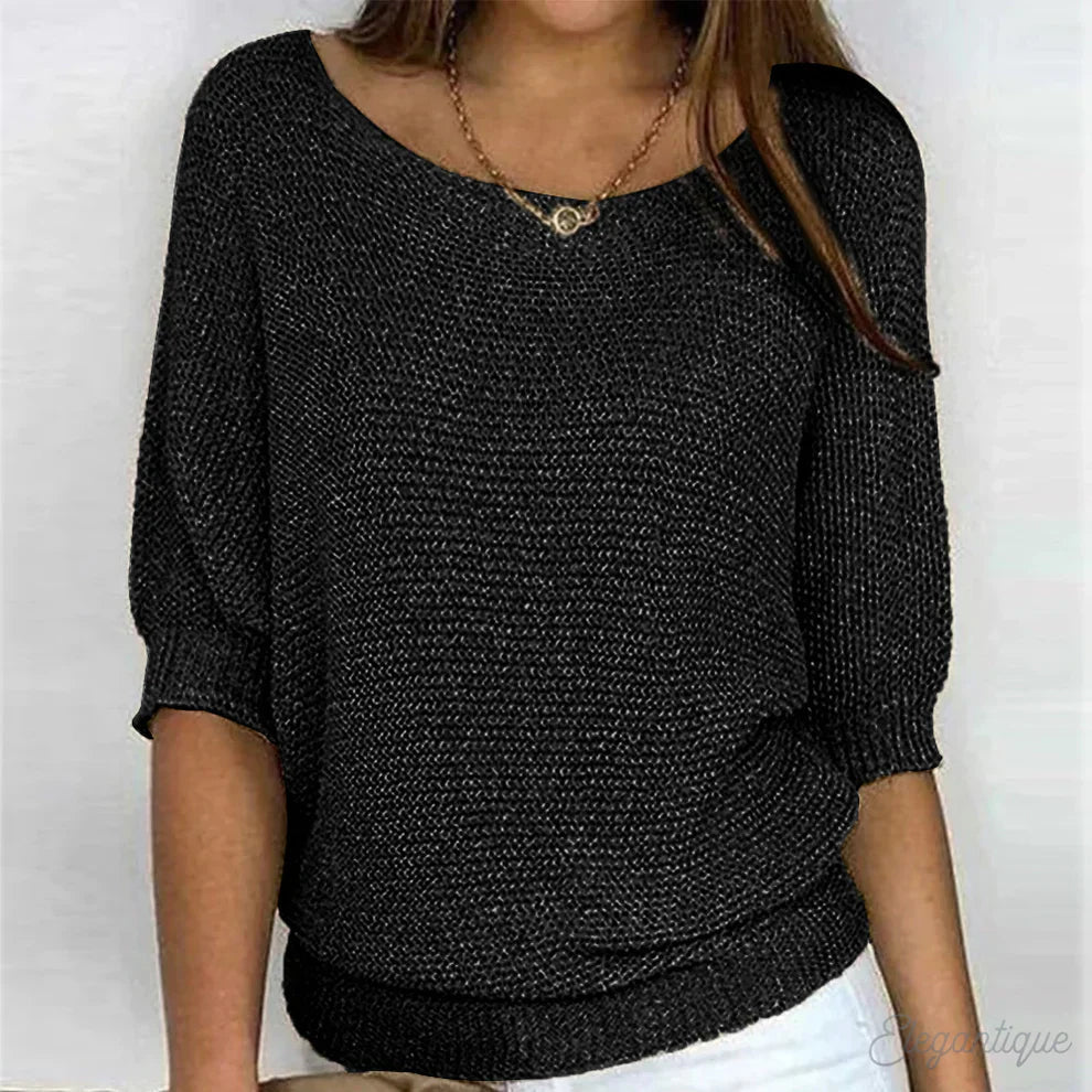 Luigia | Camisola elegante de malha entrançada