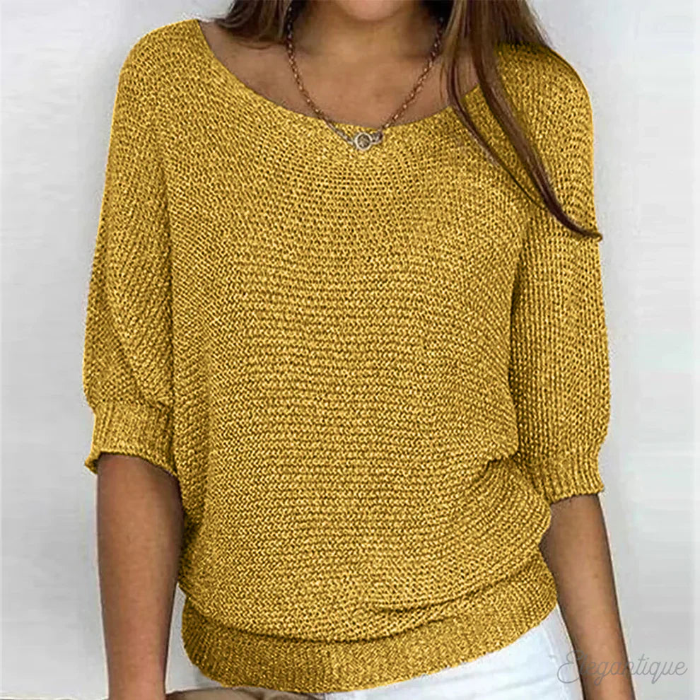 Luigia | Camisola elegante de malha entrançada