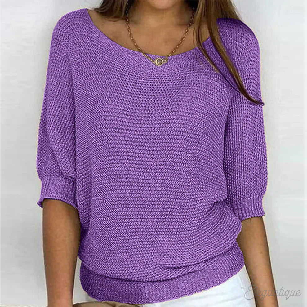 Luigia | Camisola elegante de malha entrançada