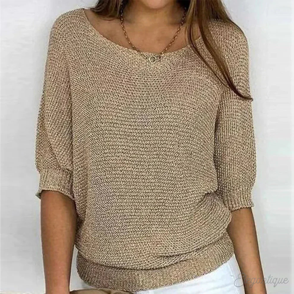 Luigia | Camisola elegante de malha entrançada