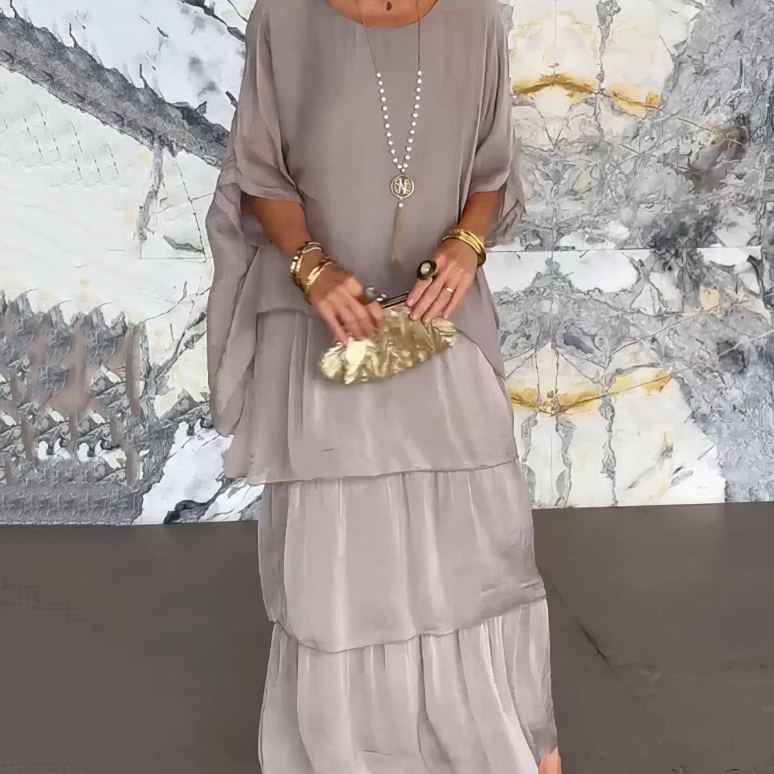Lara - Vestido artístico folgado para Mulher